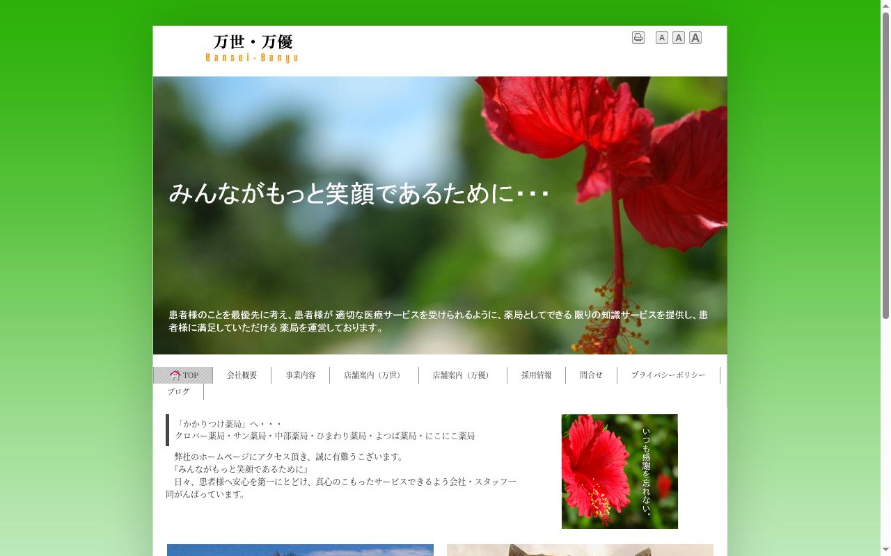 サン薬局の公式サイトのスクリーンショット